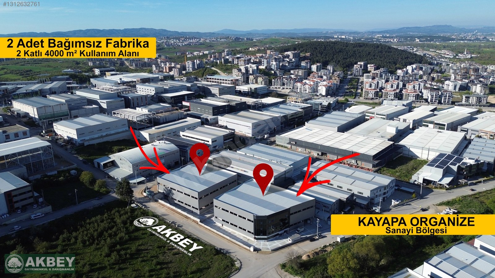 Akbey Emlak'tan Kiralık 2 Kat 4000 m² Kullanım Alanlı Fabrika