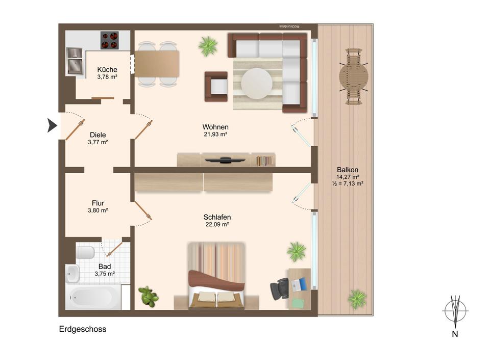 2 BR apartment for sale — Podgórze, Kraków